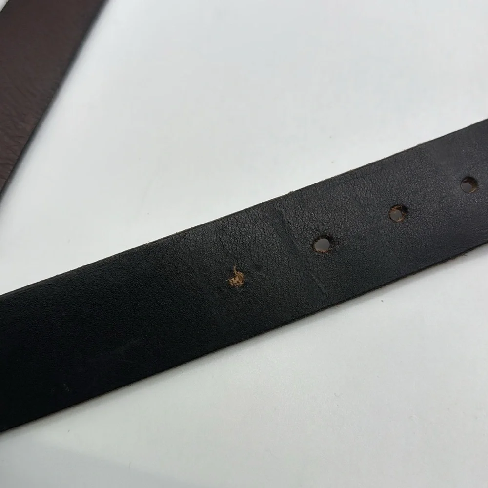 Timberland Black Leather Belt Reversible Black Brown Mens
